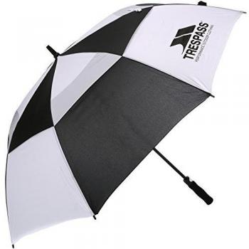 Trespass Catterick Paraguas, Unisex, Negro/Blanco