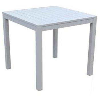 Mesa comedor cuadrada de aluminio blanca 70x70 cm h 75 cm modelo Sullivan