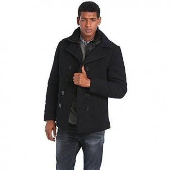 Schott Caban Plastron Pull Amovible Fonce XXL Chaqueta, Azul Marino Oscuro, Hombre
