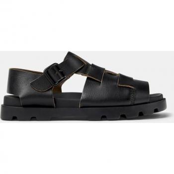 Sandalia Camper Brutus K201397 Negra - Piel - Suela XL EXTRALIGHT de EVA - Confort para mujer con hebilla