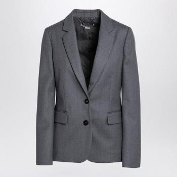 Stella McCartney Women's Single-Breasted Wool Blazer in Grey, Size 40