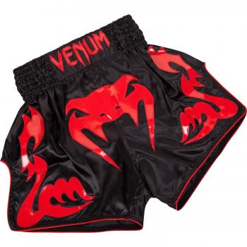 Venum Bangkok Inferno Pantalones Cortos de Muay Thai, Hombre, Negro / Rojo, S