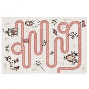 Alfombra Infantil Lúdica con Motivos de Hadas - 100 x 150 cm - Rosa - CHEMINIO