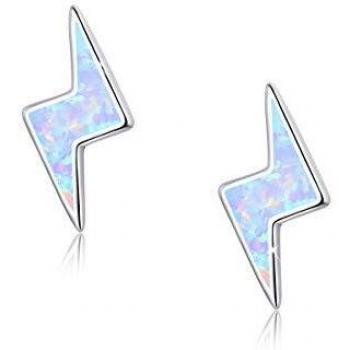 Pendientes de ópalo Pendientes de relámpago Plata de ley 925 Pendientes pequeños Pendientes de trueno hipoalergénicos Pendientes de flash para mujer