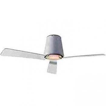 Ventilador de Techo Iluminado Garbí LED 18.8W, Blanco con Acabados en Acero, Vidrio y Acrílico