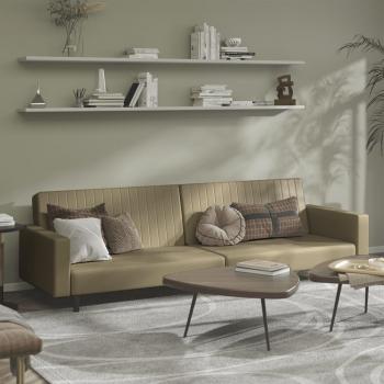 Cappuccino Sofá cama de 2 plazas en Similar, Sofá cama de 2 plazas cuero sintético color capuchino Vidaxl