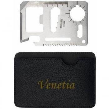 Herramienta multifunción de bolsillo con estuche con nombre grabado: Venetia