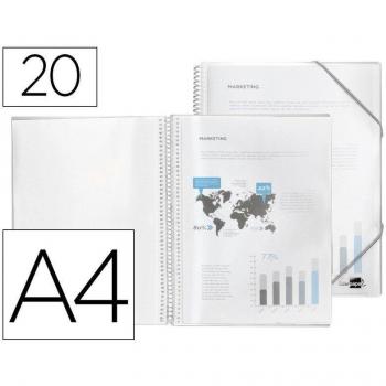 Carpeta Liderpapel Escaparate con Espiral DIN A4 20 Fundas Polipropileno Transparente