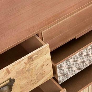 SengentoStyle Tv-meubel met 5 lades 90x30x40 cm massief grenenhout