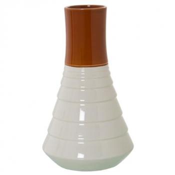 Jarrón de cerámica redondo Alexandra House Living Crema Terracota 18 x 18 x 33 cm