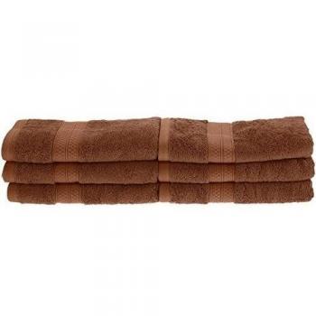 SUPERIOR Rayón 40 por ciento desde el 60 por ciento de bambú algodón peinado Colección absorbentes toallas de mano, Conjunto de 6, Cacao