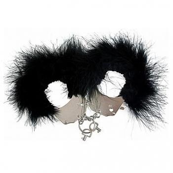 Adrien Lastic - Esposas de Metal con Peluche Negro