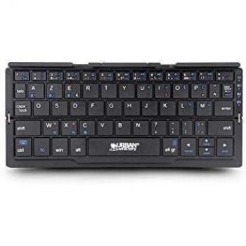 Teclado Plegable Bluetooth Urban Factory SFK01UF - Conectividad Inalámbrica - Negro Plateado - 60 Teclas - Compatible con iOS, Android y Windows