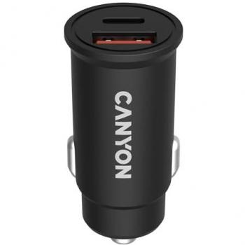 Cargador de coche Canyon 30W con carga rápida y 2 puertos USB
