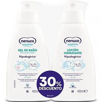 Nenuco - Sensitive pack loción hidratante con gel de baño hipoalergénico para bebé con olor, 400ml
