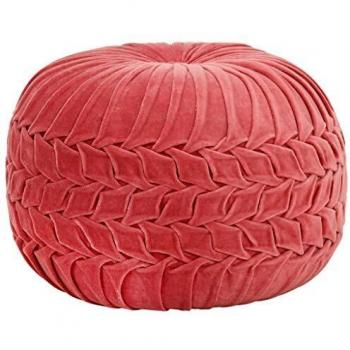 Puf de terciopelo de algodón diseño bata rosa 40x30 cm