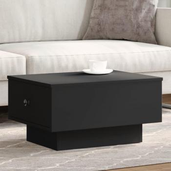 Mesa de centro vidaXL de madera de ingeniería 60x45x31 cm en color blanco, negro y roble sonoma, para salón o comedor