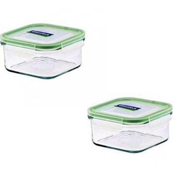 Recipiente de vidrio lock, cuadrado, 2 x 490 ml MCSB-049