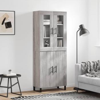 Aparador alto de madera contrachapada gris Sonoma 69,5x34x180 cm