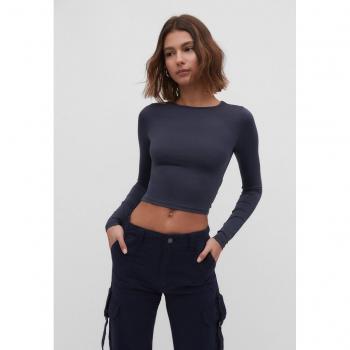 Navy Blue Long Sleeve Polyamide T-shirt L