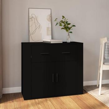 Aparador negro de madera contrachapada 80x33x70 cm