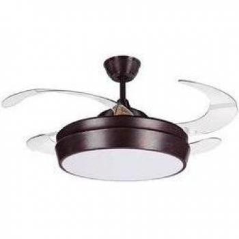 Ventilador de Techo Simun Marrón con Motor DC y Aspas Desplegables con Luz Led 36W (3000K, 4000K, 6500K) - Ø107 cm
