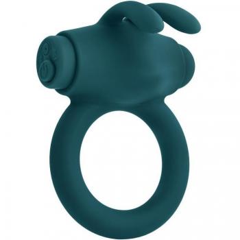 Vibrant Bunny Buzzer Cockring - Teal
