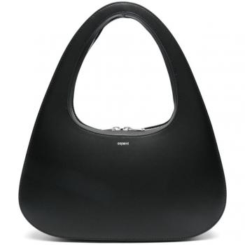 Coperni Women's Large Black Leather Swipe Baguette Shoulder Bag - One Size