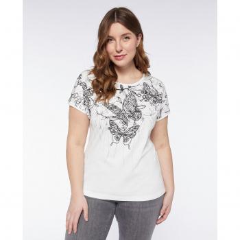 Camiseta de mujer con estampado de mariposas en estilo sketch - Fiorella Rubino