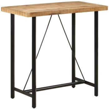 Mesa alta de hierro y madera maciza de mango 110x55x107 cm