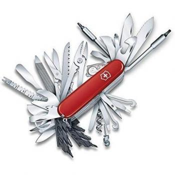 Victorinox Swiss Champ XXL Navaja con 73 funciones, incluyendo hoja, sacacorchos, tijera y lupa, de color rojo