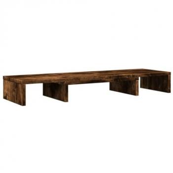 Soporte Elevador de Pantalla Ajustable Roble Ahumado 80x24x10,5 cm