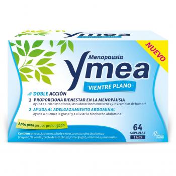 Ymea Menopausia Vientre Plano Ayuda a Aliviar los Sofocos, las Sudoraciones y al Adelgazaminto Abdominal Tratamiento 1 Mes ,64 Cápsulas Blancas