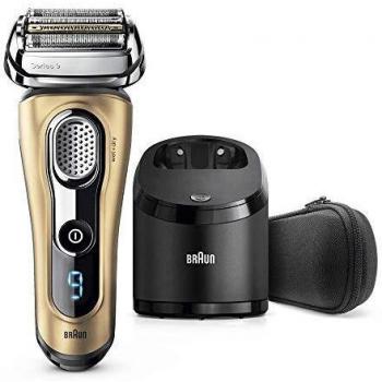 Braun Series 9 9299 cc - Afeitadora eléctrica hombre Wet&Dry, afeitadora barba con estación de limpieza y carga Clean&Charge, regalo, oro