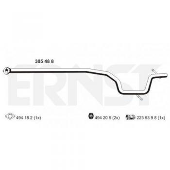 Tubo de escape ERNST 305488 para Ford S-Max Mk1, Mondeo 4 y Mondeo 4 Turnier