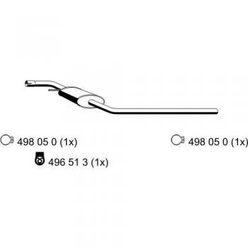 Silenciador Intermedio ERNST 176262 para Volkswagen Transporter 4 Bus