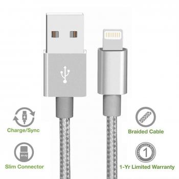 eyesworld iPhone Cable, 6 ft/2 m nailon trenzado Cable Lightning a USB Cable de carga, alta vida útil de sincronización y carga Cable USB para iPhone se 7 7Plus 6 6plus 6S 6S Plus 5S 5 C 5, iPad Aire Aire 2 mini2 mini3 4th, iPod Nano, iPad Pro y