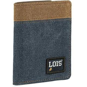 Lois - Cartera de Hombre con Monedero Billetera Juvenil de Lona. Muchos Compartimentos. Protección RFID. 203718, Color Azul