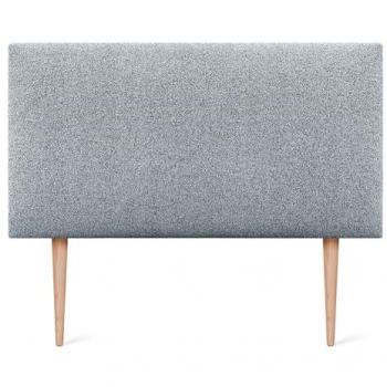 Cabecero Tapizado AQUALINE Liso de Polipiel o Tela Gris Perla con Patas (95x105cm) para Cama de Lujo