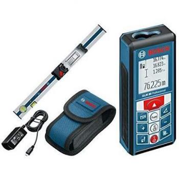 Bosch Professional GLM 80 + R 60 Medidor láser de distancias, batería de litio integrada, alcance 80 m, con regla inclinómetro, con funda