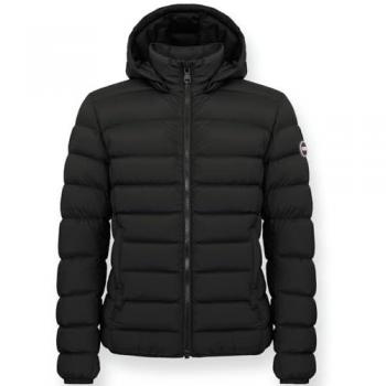 Colmar Men's Black Stretch Puffer Jacket with Removable Hood - Size 52