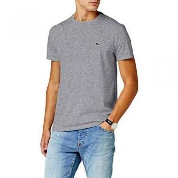 Lacoste Men's Short Sleeve Classic Fit Pima T-Shirt in Light Gray - XS