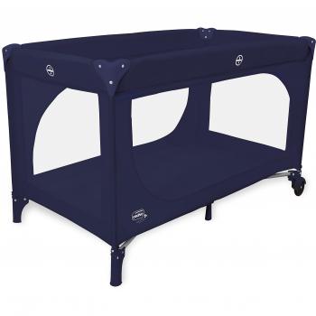 ASALVO Cuna de viaje 120x60 Essential para bebes y niños de 0 a 15kg / 2 en 1: Cuna y Parque. Plegado en 30 segundos y transporte fácil. Con Bolsa de transporte y ruedas. Azul Marino