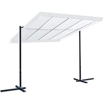 vidaXL Cenador con Techo Corredizo Inclinable 350x253x196 cm Crema Marquesina