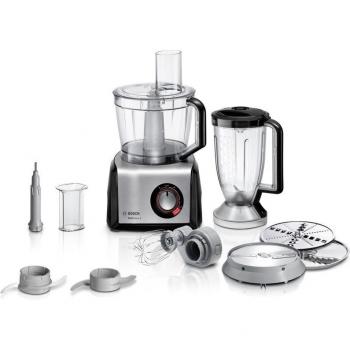 Robot de cocina Bosch MC812M814 1250 W 3,9 L Negro, Acero inoxidable, Transparente