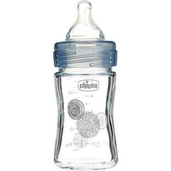 Chicco Biberón Wellbeing de Vidrio con Tetina de Silicona Flujo Regular 0m+ 150ml