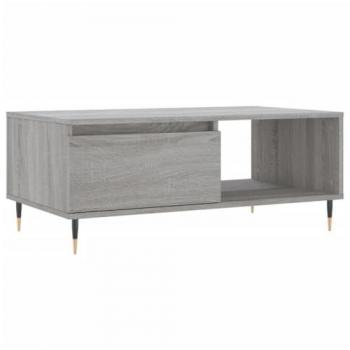 Mesa de centro madera contrachapada 90x50x36,5 cm Gris Sonoma