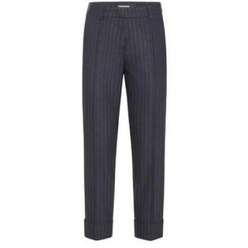 Krystal Navy Blue Straight Trousers for Women, Size 2XL