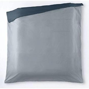 ESTELA - Funda nórdica Liso Bicolor 200 Hilos algodón Peinado, Color Perla-Acero - Cama de 150/160 cm. - 100% Algodón - 200 Hilos