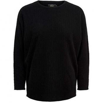 Only Onlsiff 7/8 Bat Pullover Knt Noos suéter, Negro